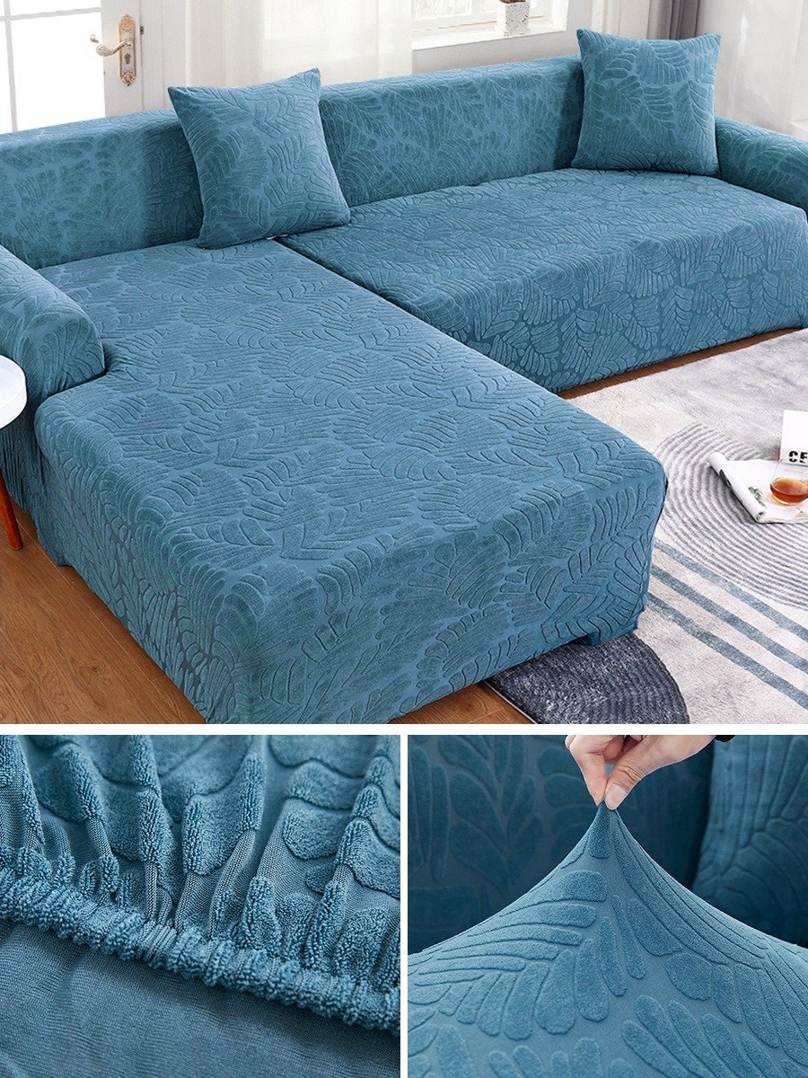 3D Luxury Leaves Embossed Jacquard Sofa Covers (WATER REPELLENT) - Hika home