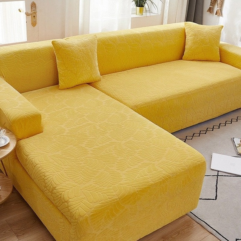 3D Luxury Leaves Embossed Jacquard Sofa Covers (WATER REPELLENT) - Hika home