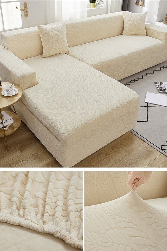 3D Luxury Leaves Embossed Jacquard Sofa Covers (WATER REPELLENT) - Hika home