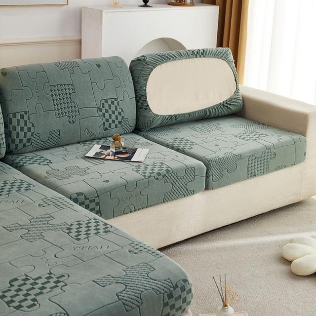 "ENLARGE SIZE "Premium 3D Embossed Jacquard Sofa Seat Slipcovers - Hika home