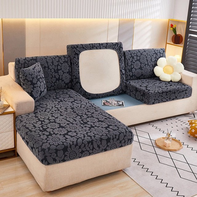 "ENLARGE SIZE "Premium 3D Embossed Jacquard Sofa Seat Slipcovers - Hika home