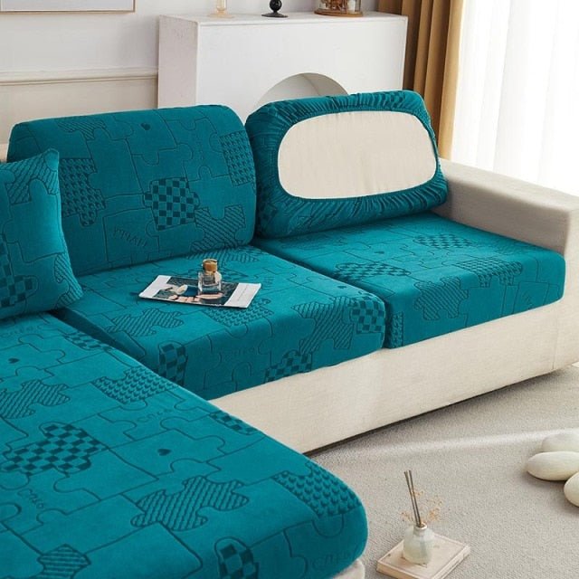 "ENLARGE SIZE "Premium 3D Embossed Jacquard Sofa Seat Slipcovers - Hika home