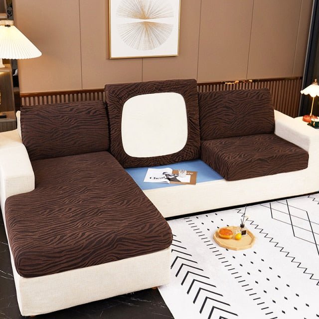"ENLARGE SIZE "Premium 3D Embossed Jacquard Sofa Seat Slipcovers - Hika home