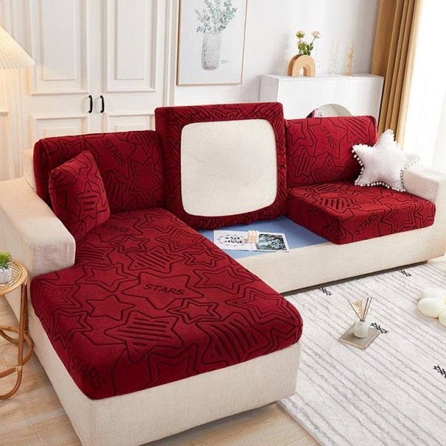 "ENLARGE SIZE "Premium 3D Embossed Jacquard Sofa Seat Slipcovers - Hika home