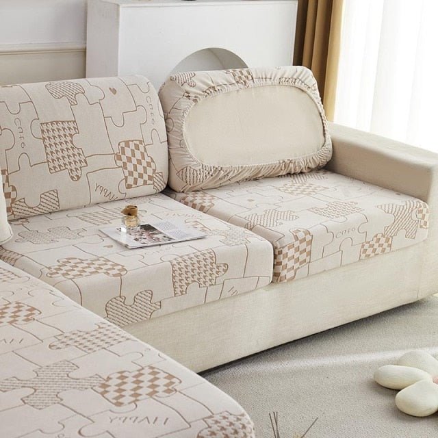 "ENLARGE SIZE "Premium 3D Embossed Jacquard Sofa Seat Slipcovers - Hika home