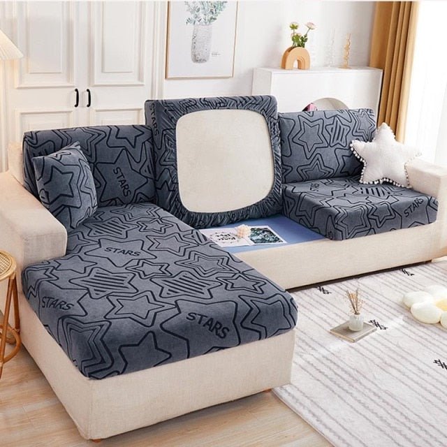 "ENLARGE SIZE "Premium 3D Embossed Jacquard Sofa Seat Slipcovers - Hika home