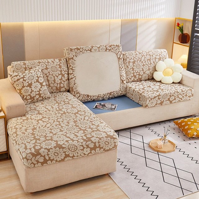 "ENLARGE SIZE "Premium 3D Embossed Jacquard Sofa Seat Slipcovers - Hika home