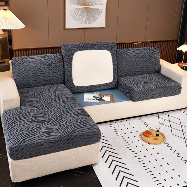 "ENLARGE SIZE "Premium 3D Embossed Jacquard Sofa Seat Slipcovers - Hika home