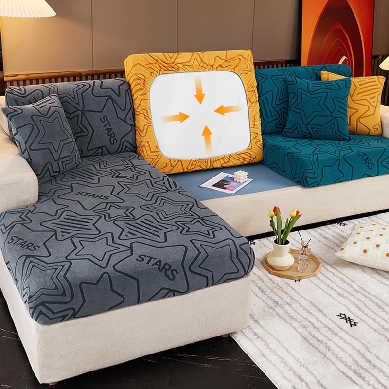 "ENLARGE SIZE "Premium 3D Embossed Jacquard Sofa Seat Slipcovers - Hika home