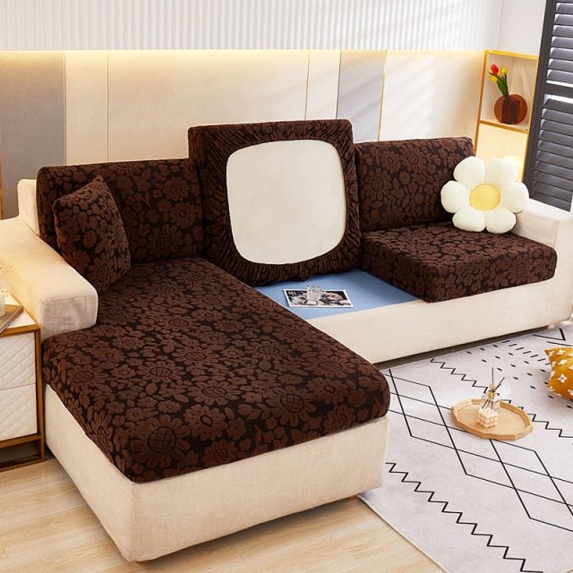 "ENLARGE SIZE "Premium 3D Embossed Jacquard Sofa Seat Slipcovers - Hika home