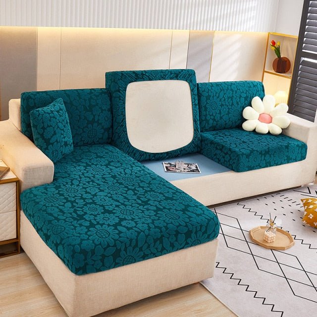 "ENLARGE SIZE "Premium 3D Embossed Jacquard Sofa Seat Slipcovers - Hika home