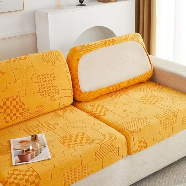 "ENLARGE SIZE "Premium 3D Embossed Jacquard Sofa Seat Slipcovers - Hika home
