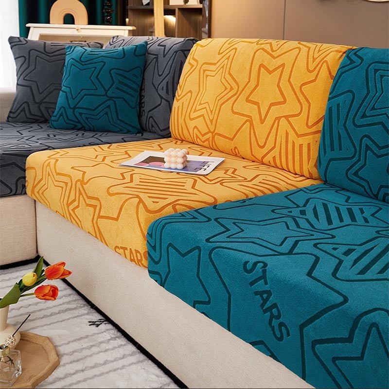 "ENLARGE SIZE "Premium 3D Embossed Jacquard Sofa Seat Slipcovers - Hika home