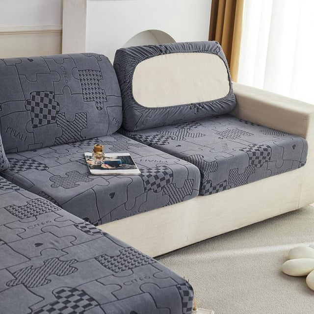 "ENLARGE SIZE "Premium 3D Embossed Jacquard Sofa Seat Slipcovers - Hika home