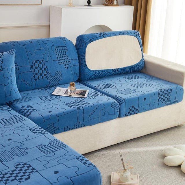 "ENLARGE SIZE "Premium 3D Embossed Jacquard Sofa Seat Slipcovers - Hika home
