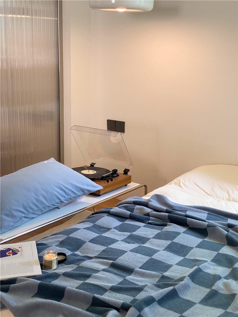 Large Retro Checkerboard Cotton Blanket - Hika home