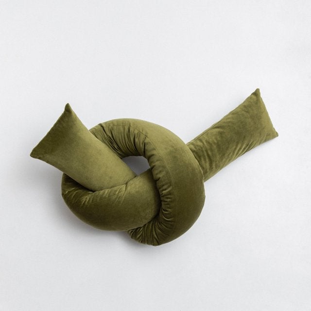 Nordic Velvet Pillow Wave Knot Cushion - Hika home