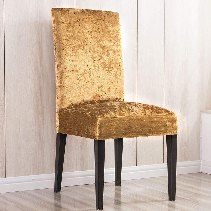 Shiny Velvet Dining Chair Covers (Super Soft) - Hika home