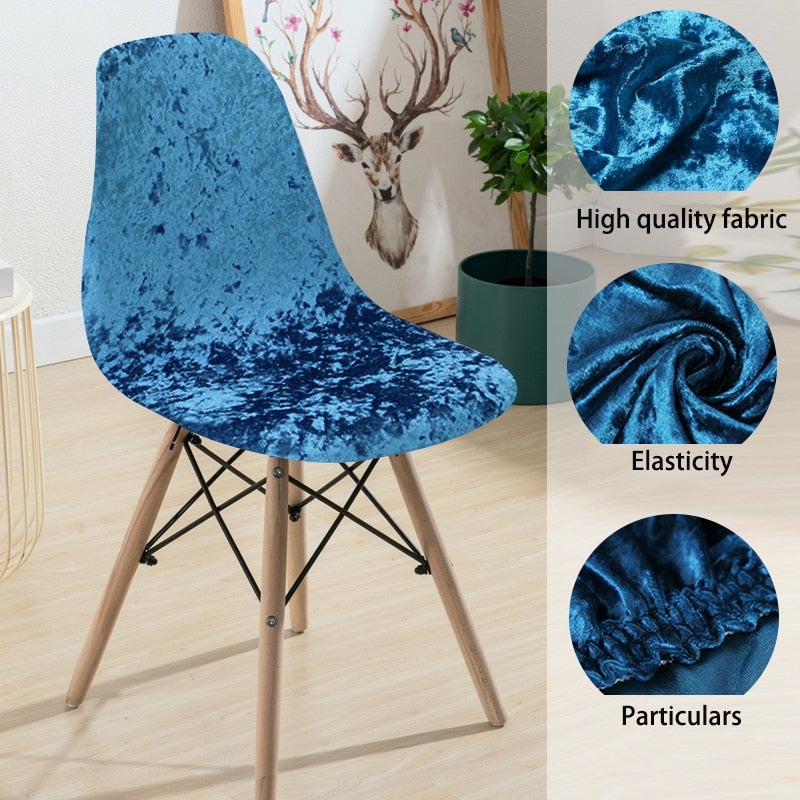 Shiny Velvet Dining Chair Covers (Super Soft) - Hika home