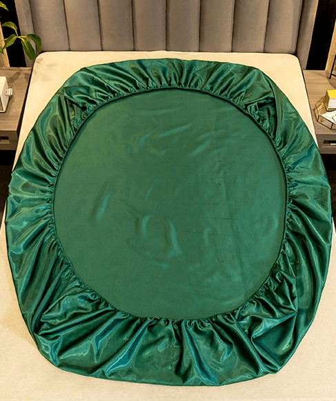 Solid Color Ice Silk Fitted Sheet - Hika home
