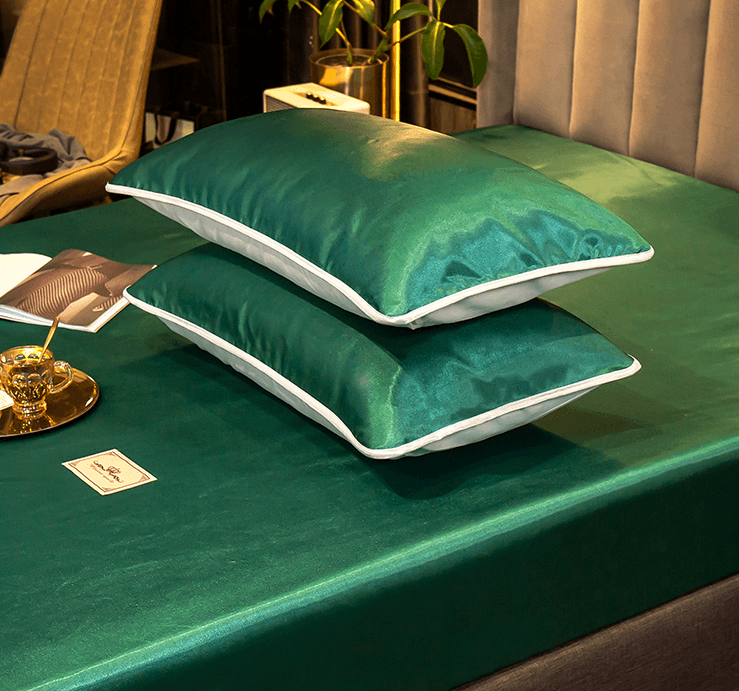 Solid Color Ice Silk Fitted Sheet - Hika home