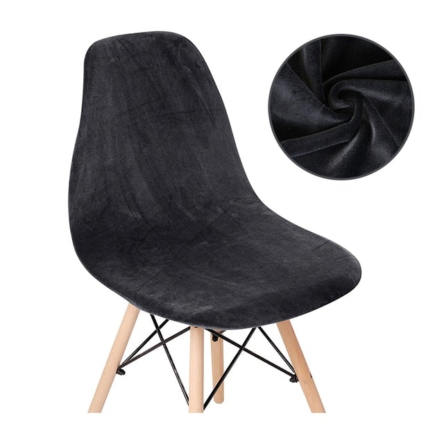 Solid Colors Velvet Soft Fabric Seat Cover Elastic Removable Washable Shell Armless Chair Covers For Home Hotel Banquet - Hika home