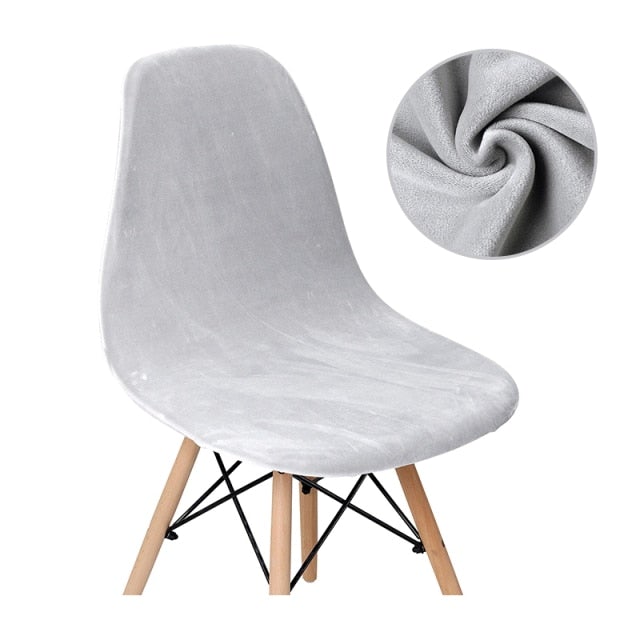 Solid Colors Velvet Soft Fabric Seat Cover Elastic Removable Washable Shell Armless Chair Covers For Home Hotel Banquet - Hika home