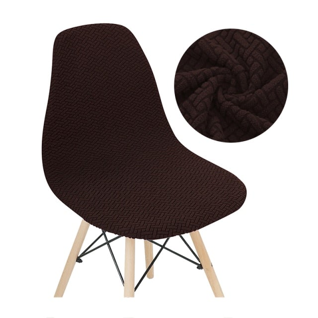 Solid Colors Velvet Soft Fabric Seat Cover Elastic Removable Washable Shell Armless Chair Covers For Home Hotel Banquet - Hika home