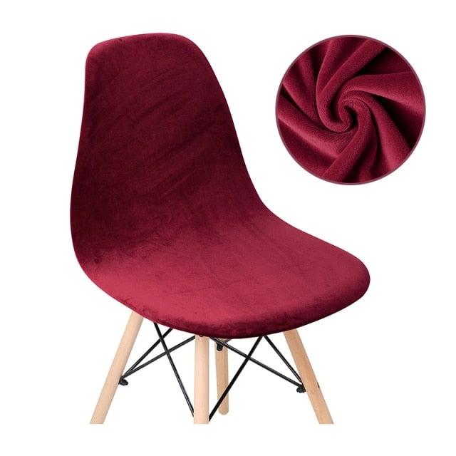 Solid Colors Velvet Soft Fabric Seat Cover Elastic Removable Washable Shell Armless Chair Covers For Home Hotel Banquet - Hika home
