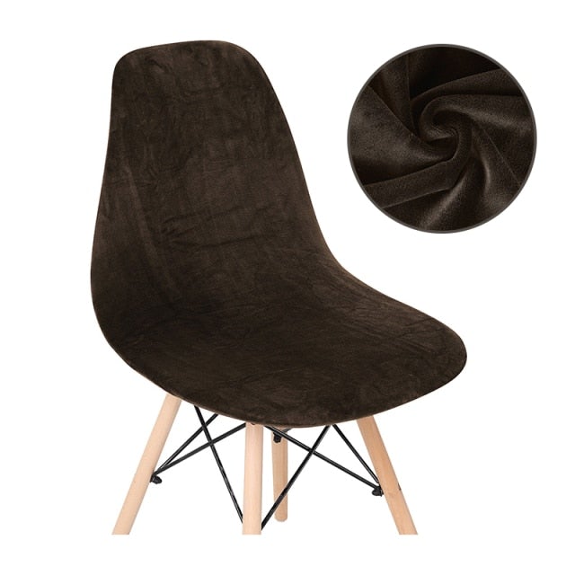 Solid Colors Velvet Soft Fabric Seat Cover Elastic Removable Washable Shell Armless Chair Covers For Home Hotel Banquet - Hika home