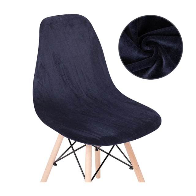 Solid Colors Velvet Soft Fabric Seat Cover Elastic Removable Washable Shell Armless Chair Covers For Home Hotel Banquet - Hika home