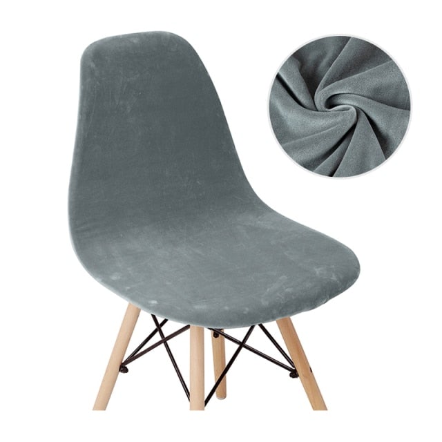 Solid Colors Velvet Soft Fabric Seat Cover Elastic Removable Washable Shell Armless Chair Covers For Home Hotel Banquet - Hika home