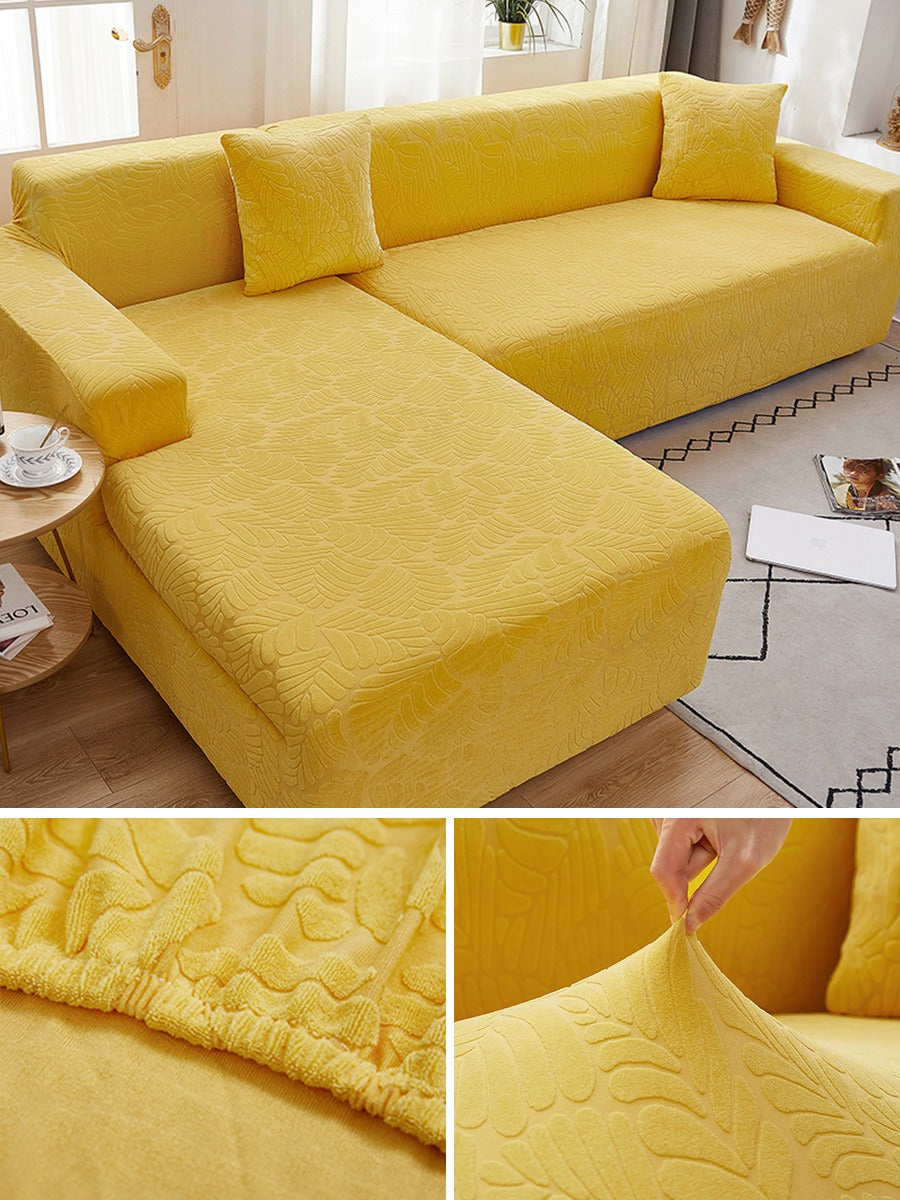 3D Luxury Leaves Embossed Jacquard Sofa Covers (WATER REPELLENT)