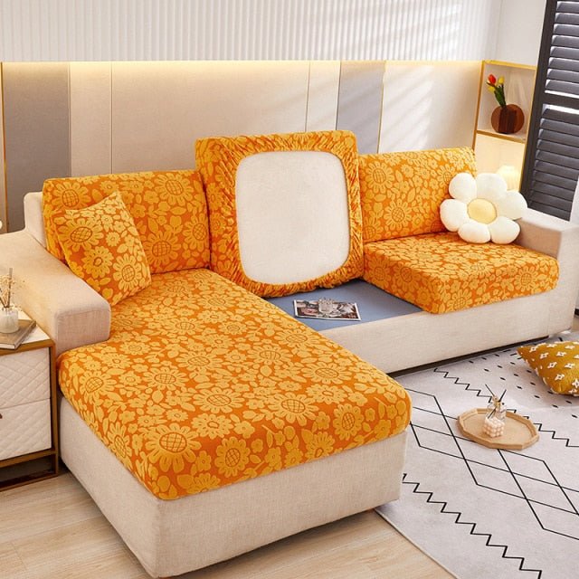 "ENLARGE SIZE "Premium 3D Embossed Jacquard Sofa Seat Slipcovers - Hika home