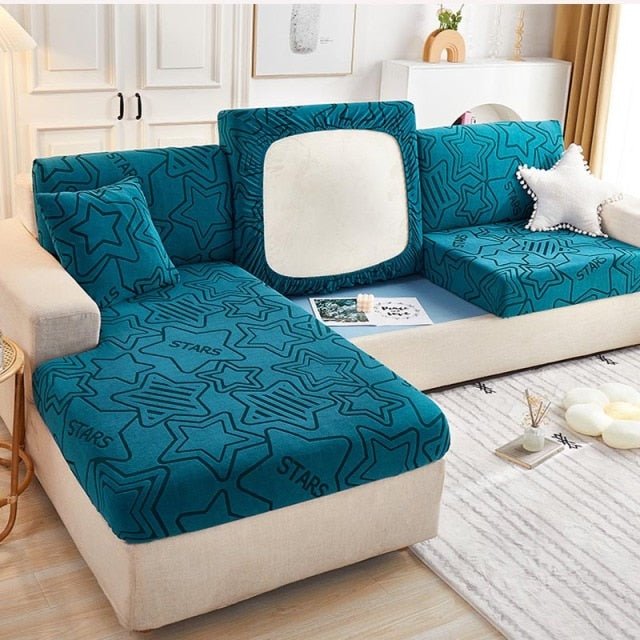 "ENLARGE SIZE "Premium 3D Embossed Jacquard Sofa Seat Slipcovers - Hika home