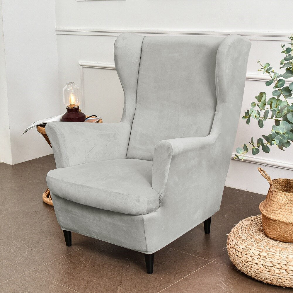 Grey wingback chair discount ikea