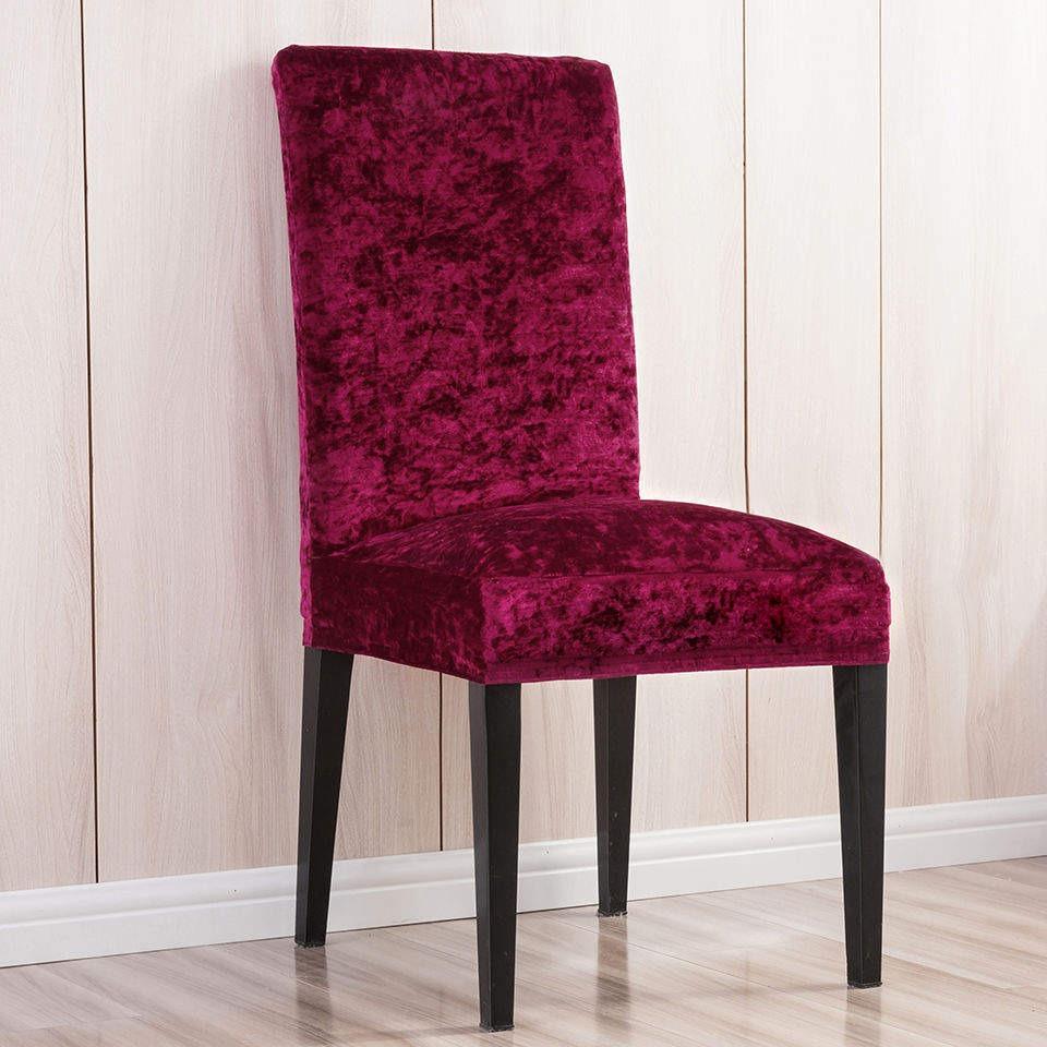Shiny Velvet Dining Chair Covers (Super Soft) - Hika home