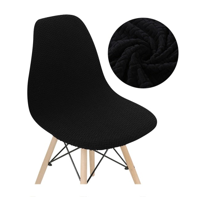 Solid Colors Velvet Soft Fabric Seat Cover Elastic Removable Washable Shell Armless Chair Covers For Home Hotel Banquet - Hika home