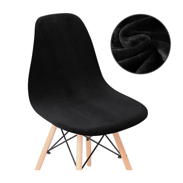 Solid Colors Velvet Soft Fabric Seat Cover Elastic Removable Washable Shell Armless Chair Covers For Home Hotel Banquet - Hika home